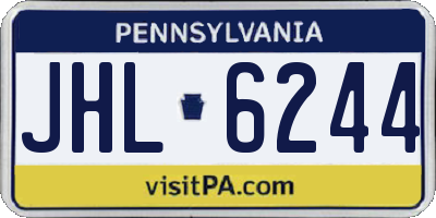 PA license plate JHL6244
