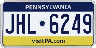 PA license plate JHL6249