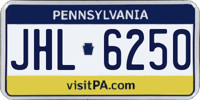 PA license plate JHL6250