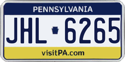 PA license plate JHL6265