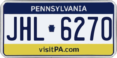 PA license plate JHL6270