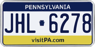 PA license plate JHL6278