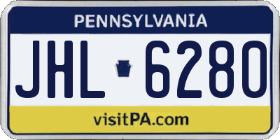PA license plate JHL6280