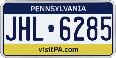 PA license plate JHL6285