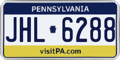 PA license plate JHL6288