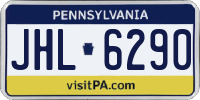 PA license plate JHL6290