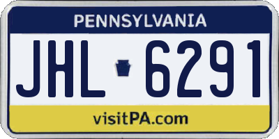 PA license plate JHL6291