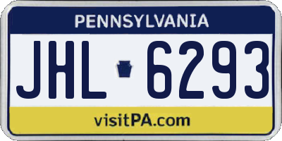 PA license plate JHL6293