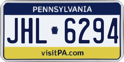 PA license plate JHL6294