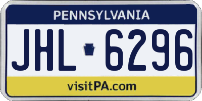 PA license plate JHL6296
