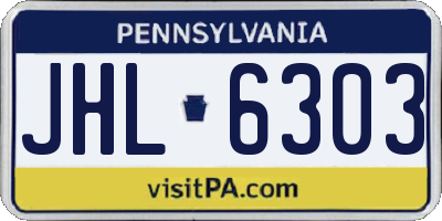 PA license plate JHL6303