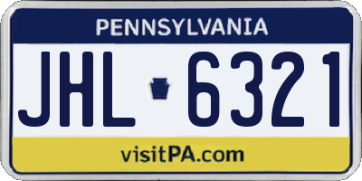 PA license plate JHL6321