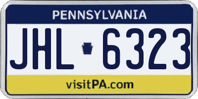 PA license plate JHL6323