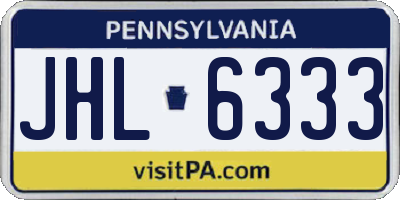 PA license plate JHL6333