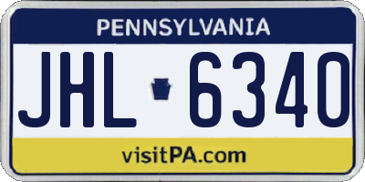 PA license plate JHL6340