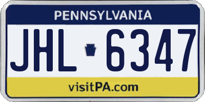 PA license plate JHL6347