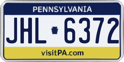 PA license plate JHL6372