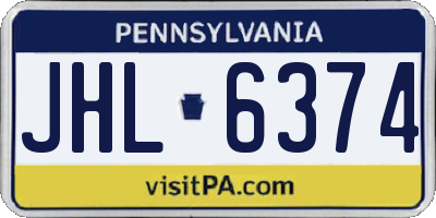 PA license plate JHL6374