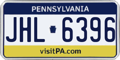 PA license plate JHL6396