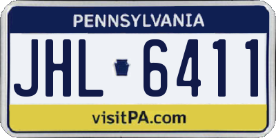 PA license plate JHL6411