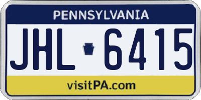 PA license plate JHL6415