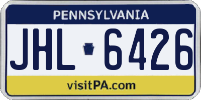 PA license plate JHL6426