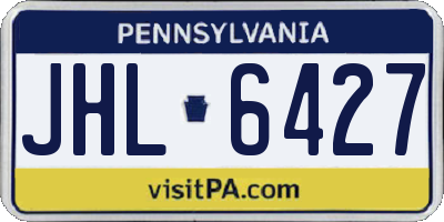 PA license plate JHL6427