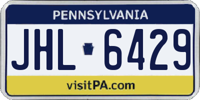 PA license plate JHL6429