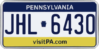 PA license plate JHL6430