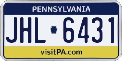PA license plate JHL6431