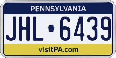 PA license plate JHL6439