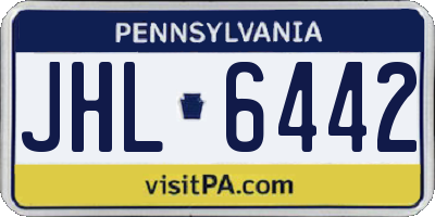 PA license plate JHL6442