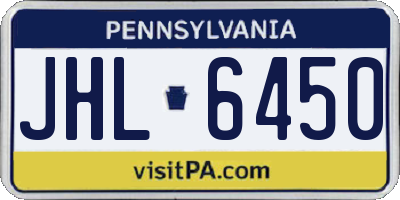 PA license plate JHL6450