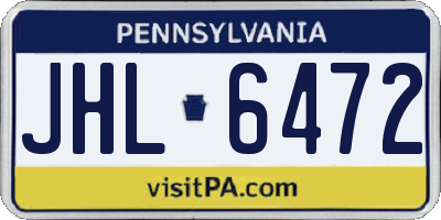 PA license plate JHL6472