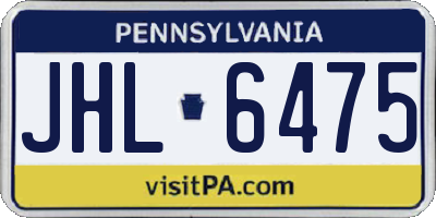 PA license plate JHL6475