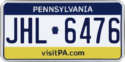PA license plate JHL6476