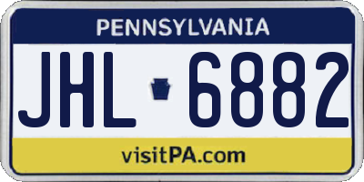 PA license plate JHL6882