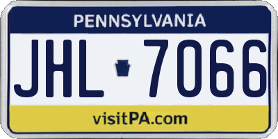 PA license plate JHL7066