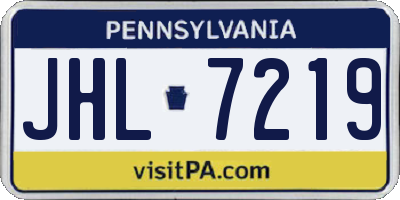 PA license plate JHL7219