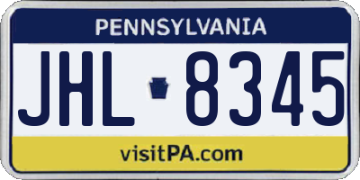 PA license plate JHL8345
