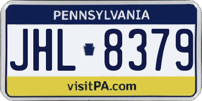 PA license plate JHL8379