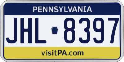 PA license plate JHL8397