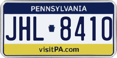 PA license plate JHL8410