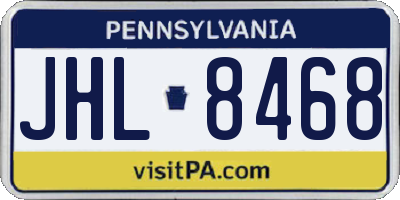 PA license plate JHL8468