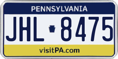 PA license plate JHL8475
