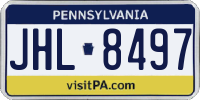 PA license plate JHL8497