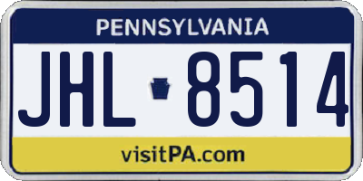 PA license plate JHL8514