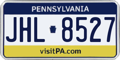 PA license plate JHL8527
