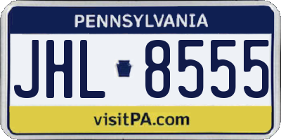 PA license plate JHL8555