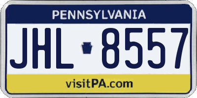 PA license plate JHL8557